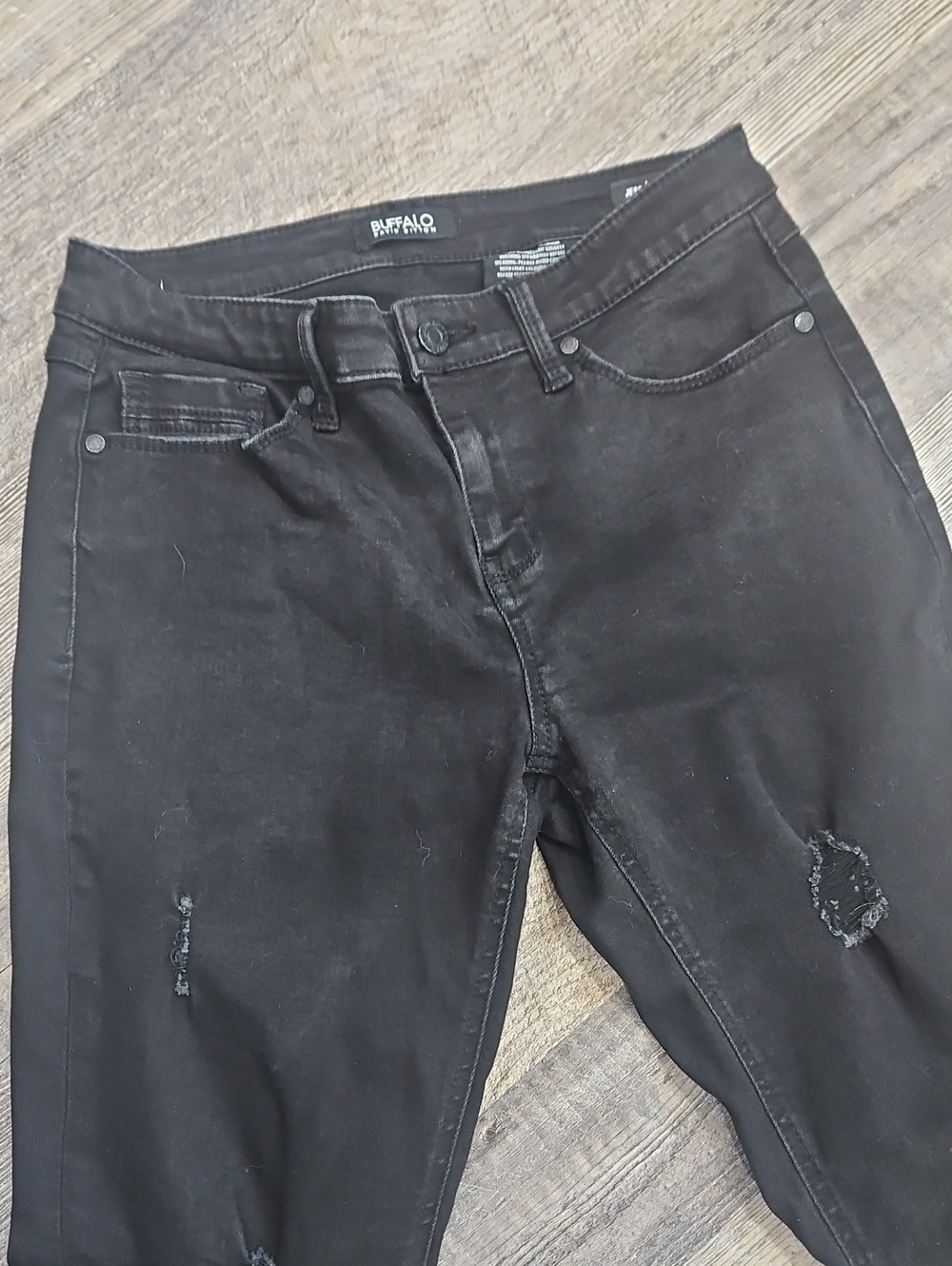 Buffalo Black Skinny Jeans 6/28 Distressed EUC